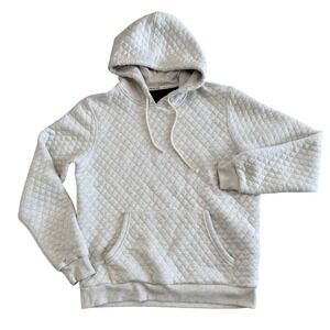 Marine Layer Quilted Diamond Hoodie Sweatshirt Oatmeal/cream Women's Size Small